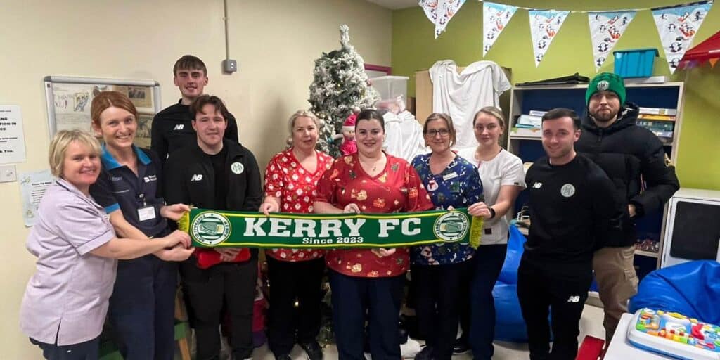 Kerry FC visits sick children at University Hospital Kerry